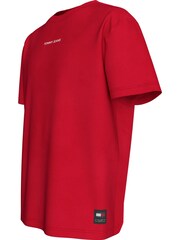 Tommy Jeans Red Regular Fit Classic 100% Cotton T-Shirt - Image 3 of 5
