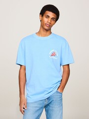 Tommy Jeans Blue Regular Fit Unisex Fun Novelty T-Shirt - Image 1 of 5