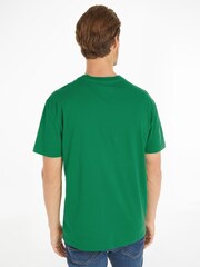 Tommy Jeans Green Regular Fit Classic 100% Cotton T-Shirt - Image 2 of 6