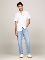 Tommy Jeans White Regular Fit Linen Blend Shirt - Image 4 of 5