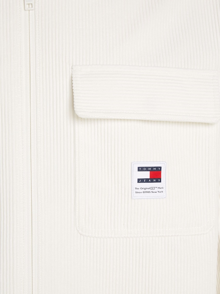 Tommy Jeans White Chunky Corduroy Shirt - Image 6 of 6