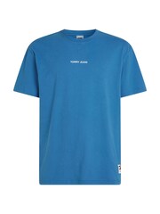 Tommy Jeans Blue Regular Fit Classic 100% Cotton T-Shirt - Image 4 of 6