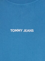Tommy Jeans Blue Regular Fit Classic 100% Cotton T-Shirt - Image 6 of 6