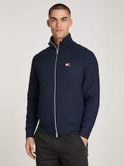 Tommy Jeans Blue Relaxed Zip Sweater - Image 1 of 4