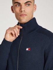 Tommy Jeans Blue Relaxed Zip Sweater - Image 3 of 4