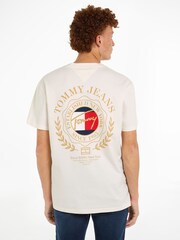 Blanc - T-shirt Tommy Jeans Regular Fit Explorer 100% coton - Image 2 of 4