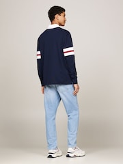 Tommy Jeans Blue Varsity Explorer Rugby 100% Cotton Polo Shirt - Image 2 of 5