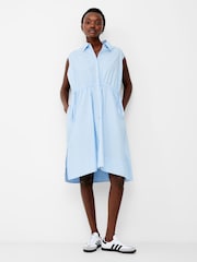 French Connection Blue Rhodes Poplin 100% Cotton Shirt Dress - Image 1 of 4