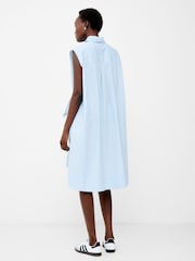 French Connection Blue Rhodes Poplin 100% Cotton Shirt Dress - Image 2 of 4