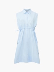 French Connection Blue Rhodes Poplin 100% Cotton Shirt Dress - Image 4 of 4