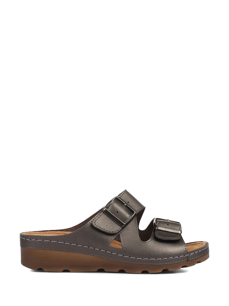 Pavers Natural Pavers Adjustable Black Mule Sandals - Image 1 of 5