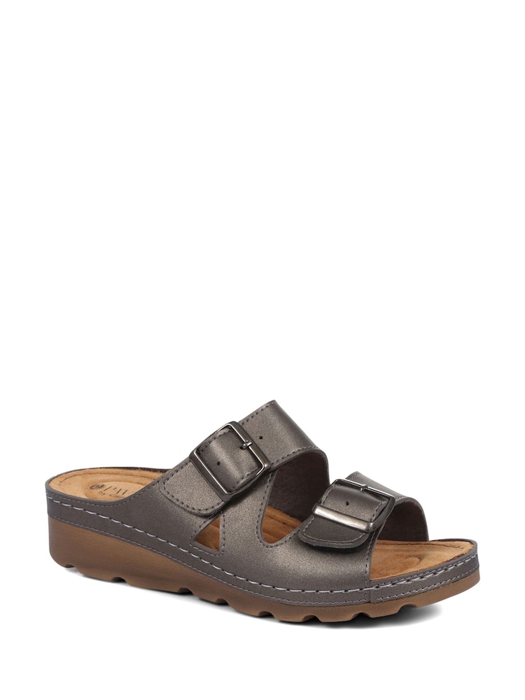 Pavers Natural Pavers Adjustable Black Mule Sandals - Image 3 of 5