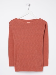 FatFace Sophie Red Boat Neck Jumper - Image 1 of 1