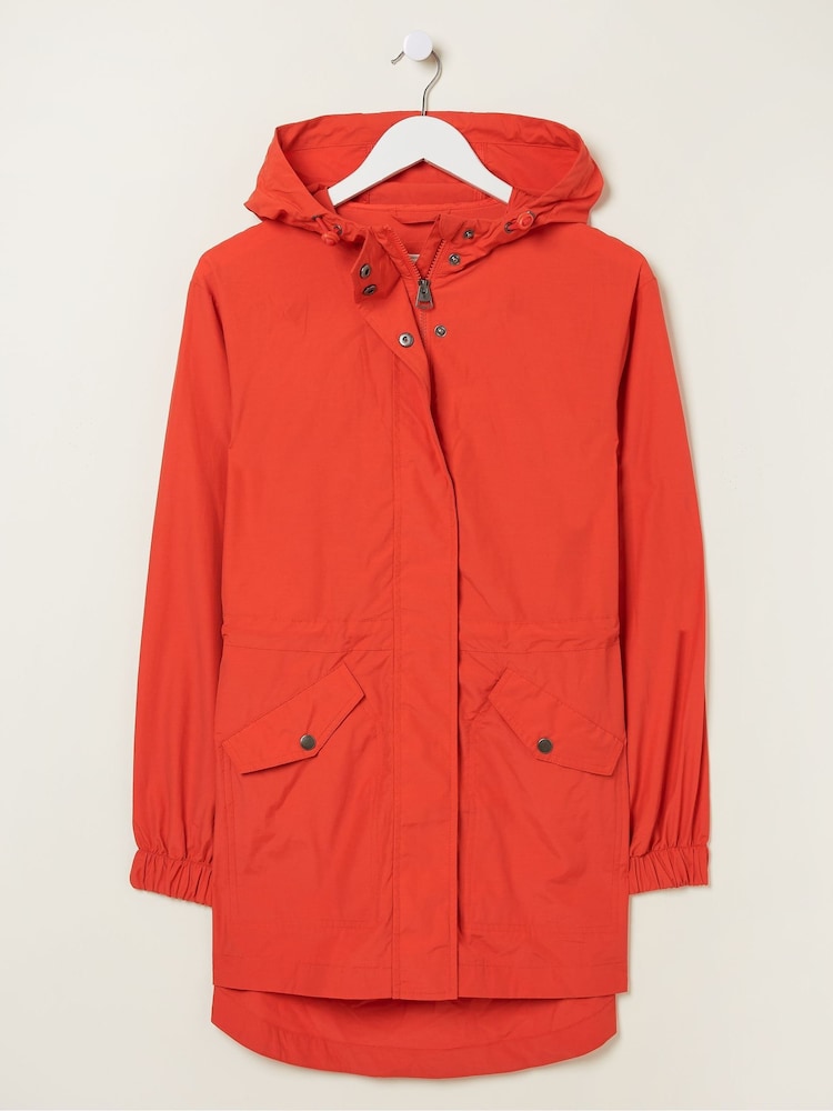 FatFace Lily Red Lightweight Parka - Image 1 of 1