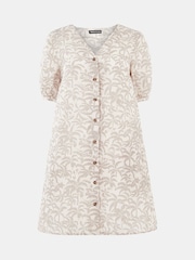Whistles Ivory/Multi Palm Print Linen Blend Dress - Image 5 of 5