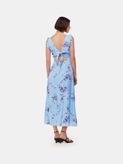 Whistles Blue Bamboo Blossom Ruffle Dress - Image 2 of 5