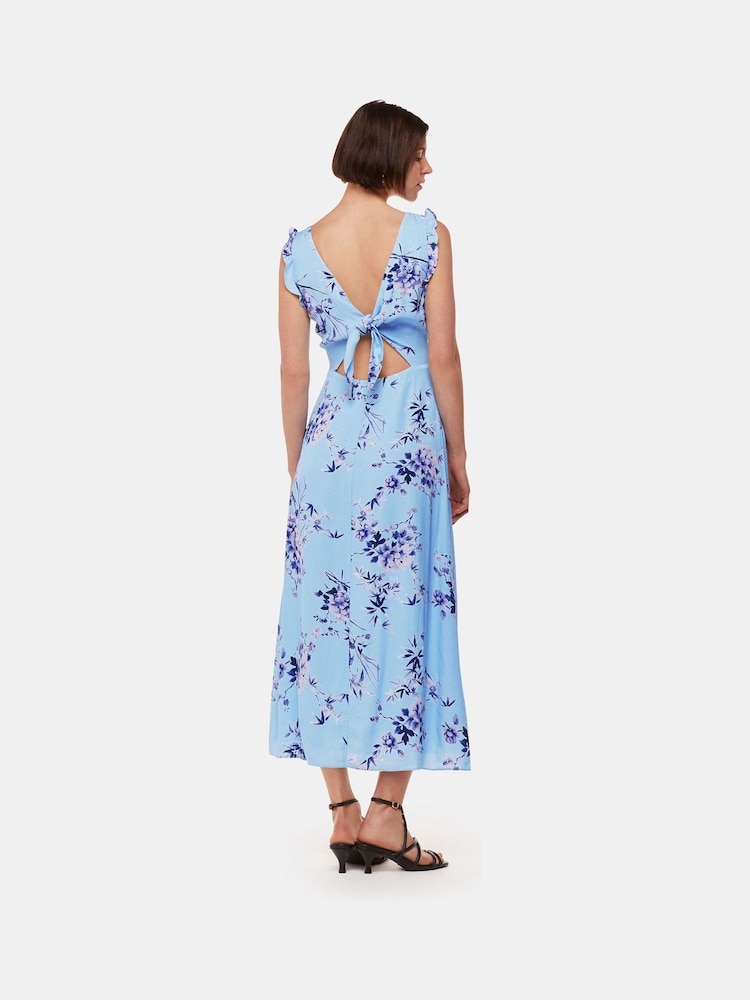 Whistles Blue Bamboo Blossom Ruffle Dress - Image 2 of 5