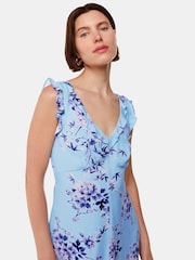 Whistles Blue Bamboo Blossom Ruffle Dress - Image 3 of 5