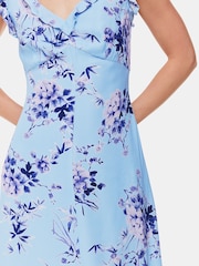 Whistles Blue Bamboo Blossom Ruffle Dress - Image 4 of 5