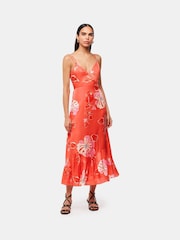 Whistles Orange Hibiscus Print Raffa Dress - Image 2 of 5