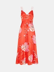 Whistles Orange Hibiscus Print Raffa Dress - Image 5 of 5