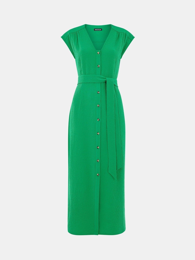 Whistles Green Misty Midi Dress - Image 5 of 5