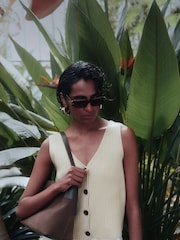 Whistles Yellow Button Front V-Neck Tank - Image 1 of 6