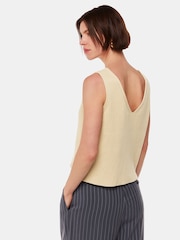 Whistles Yellow Button Front V-Neck Tank - Image 3 of 6