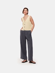Whistles Yellow Button Front V-Neck Tank - Image 4 of 6