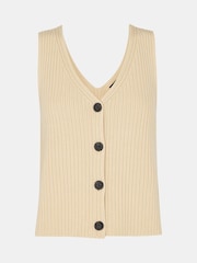Whistles Yellow Button Front V-Neck Tank - Image 6 of 6