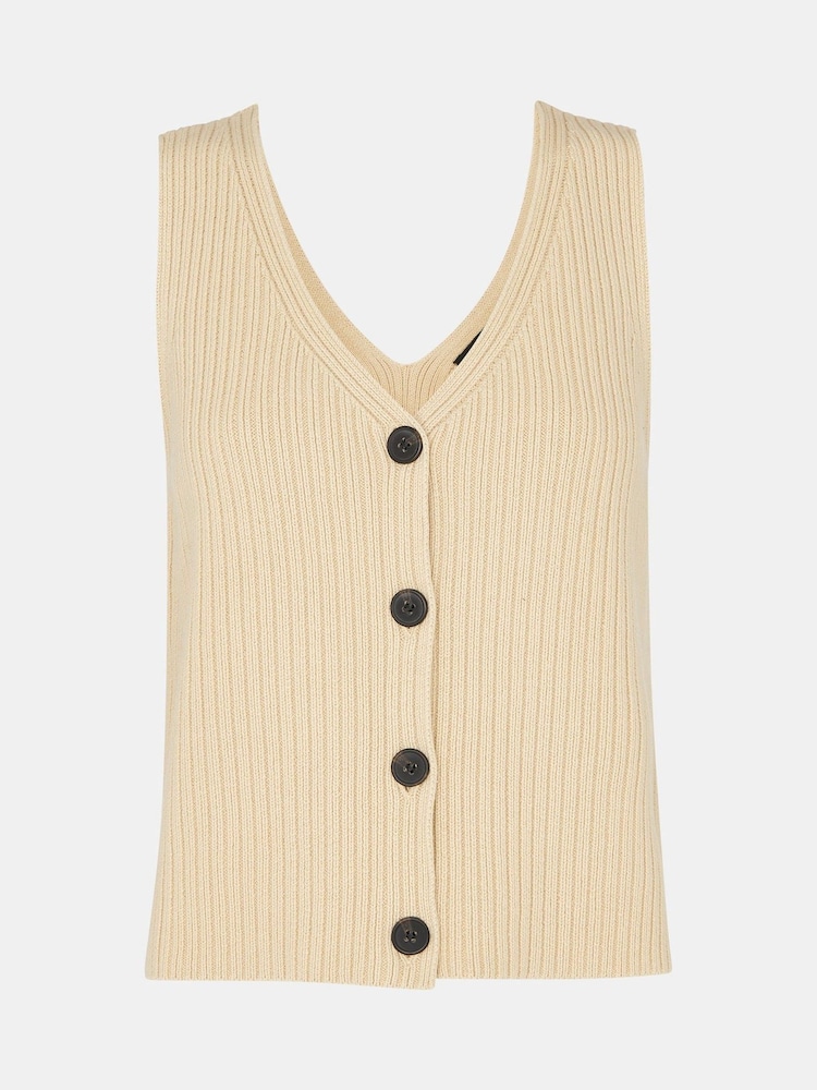 Whistles Yellow Button Front V-Neck Tank - Image 6 of 6 Whistles Yellow Button Front V-Neck Tank - Image 6 of 6