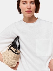 Whistles White Linen Pocket Blend T-Shirt - Image 3 of 5