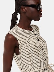 Whistles White Angled Stripe Ilana Dress - Image 4 of 5