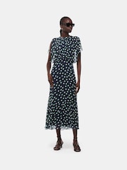 Whistles Blue Moon Spot Print Midi Dress - Image 1 of 5