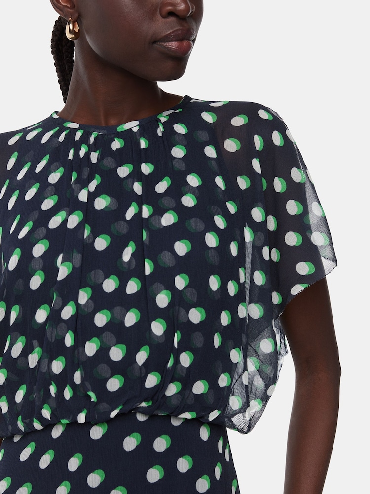 Buy Whistles Blue Moon Spot Print Midi Dress from the Next UK