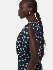 Whistles Blue Moon Spot Print Midi Dress - Image 4 of 5