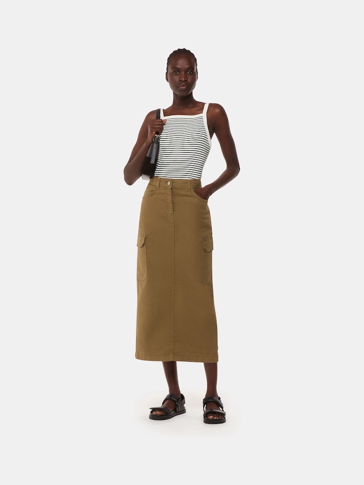 Whistles Straight Neck Stripe White Vest - Image 1 of 5