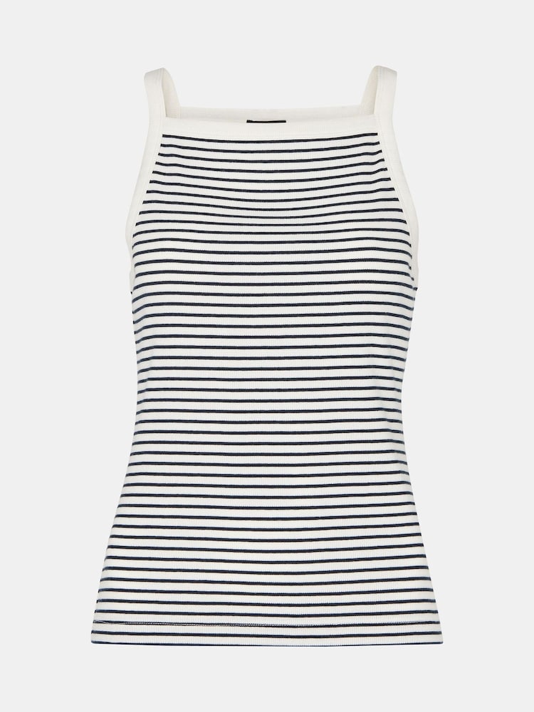 Whistles Straight Neck Stripe White Vest - Image 5 of 5