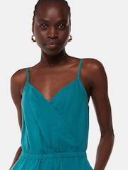 Whistles Blue Wrap Front Linen Jumpsuit - Image 4 of 5