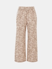 Whistles White Palm Print Linen Blend Cropped Trousers - Image 3 of 3