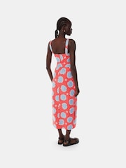 Whistles Orange Sunburst Linen Blend Dress - Image 2 of 5