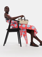 Whistles Orange Sunburst Linen Blend Dress - Image 4 of 5