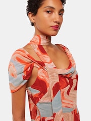 Whistles Red Marble Print Dress - Image 5 of 5