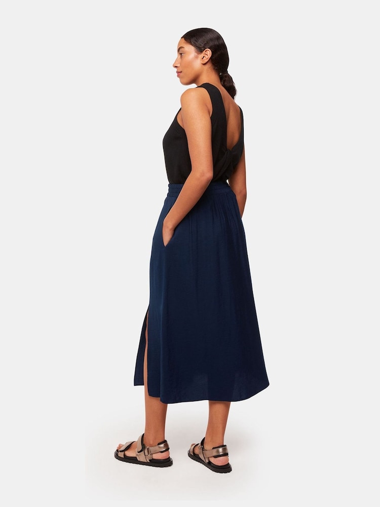Whistles Blue Eva Elasticated Waist Skirt - Image 2 of 5