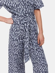 Whistles Blue Flaming Leopard Jumpsuit With Linen - Image 3 of 5