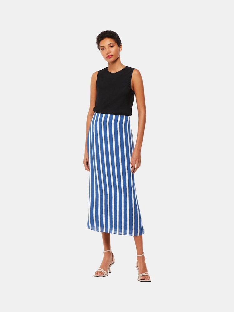 Whistles Crinkle Stripe Midi Skirt - Bild 1 von 5
