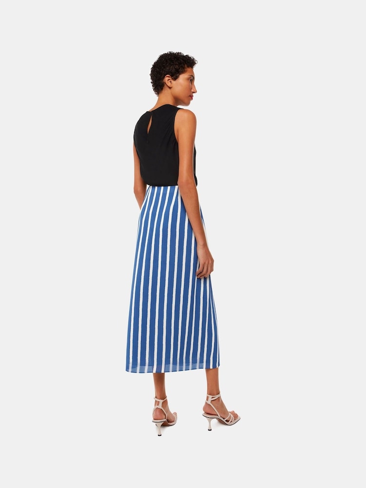 Whistles Crinkle Stripe Midi Skirt - Bild 2 von 5