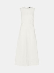 Whistles White Ruched Lori Midi Dress - Image 6 of 6