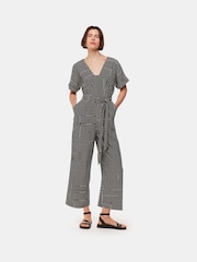 Whistles Black Angled Stripe Jumpsuit - Image 1 of 5