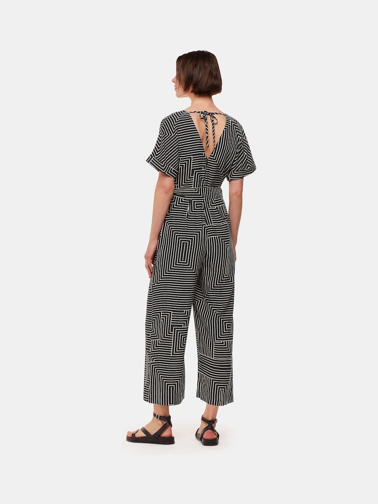Whistles Black Angled Stripe Jumpsuit - Image 2 of 5